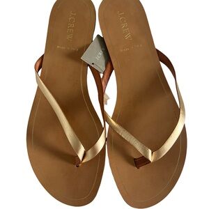 Gold Size 9 J Crew Sandals Brand New